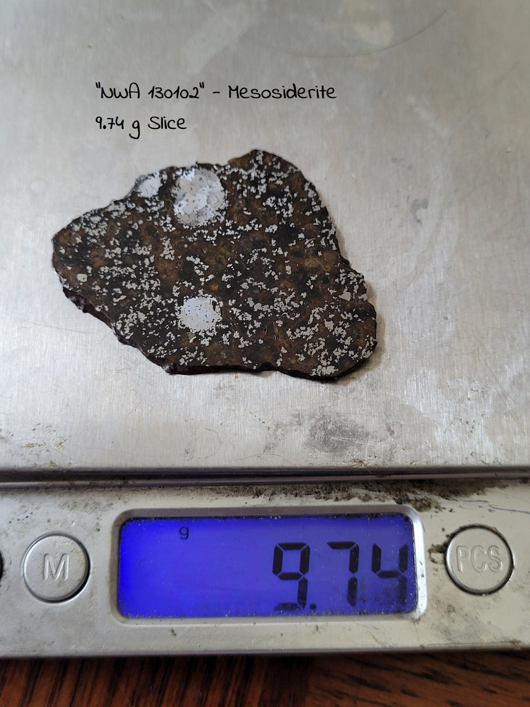 "NWA 13102" - Mesosiderite 9.74g Slice